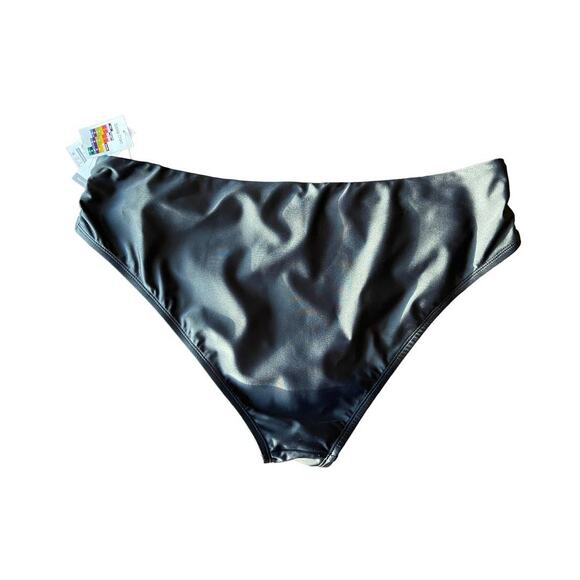 Swim Bottom Beaded Mid Rise Black Time And Tru Women's Plus 1X - Picture 5 of 9